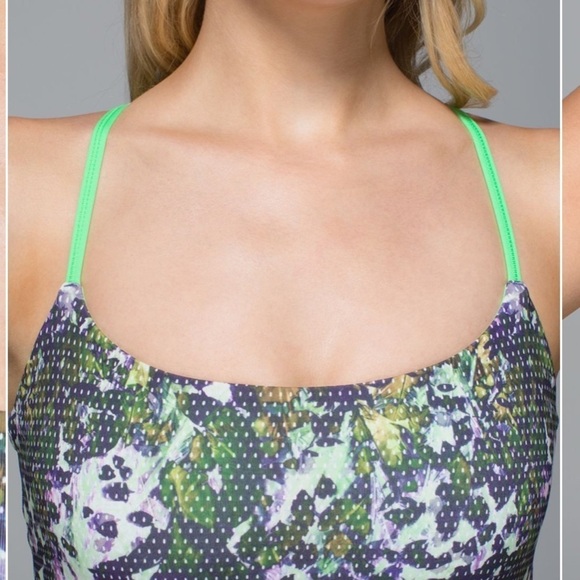 Lululemon Dancing Warrior Tank in Floral Sport White Multi / Pistachio - Picture 3 of 10